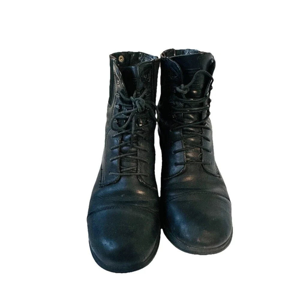 Ariat Boots Womens 8.5 B Black Heritage IV Paddock Ridding Boots Combat Leather - Picture 9 of 16